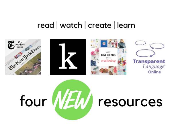 read, watch, create, learn with four new resources