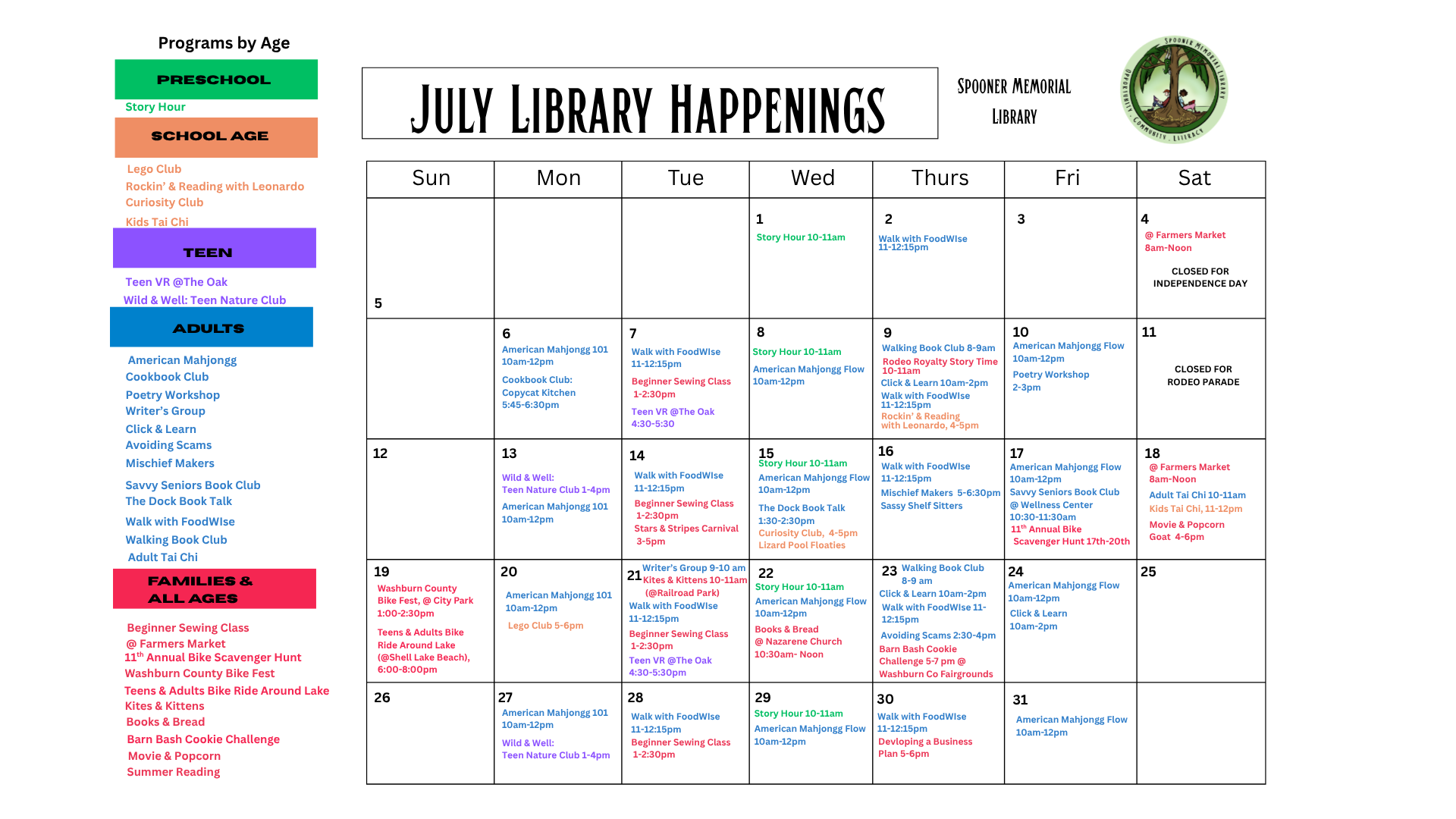 July 2026 Event Calendar